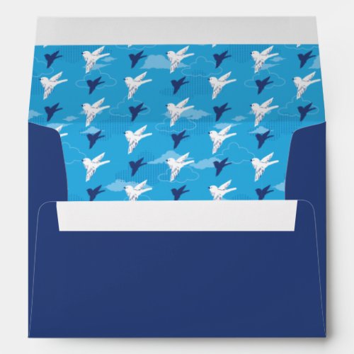 White Bird Fly in the Blue Sky Pattern Envelope