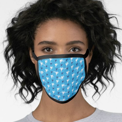 White Bird Fly in the Blue Sky Pattern Face Mask