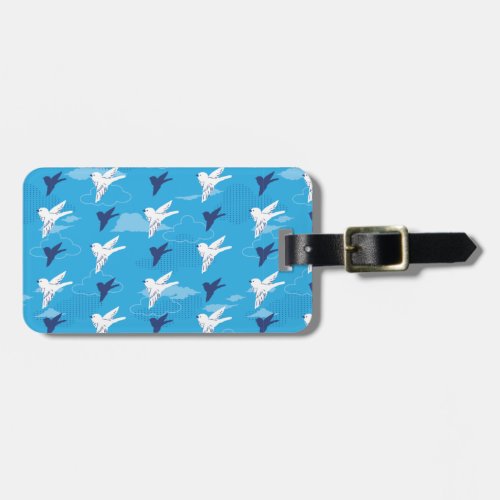 White Bird Fly in the Blue Sky Pattern Luggage Tag