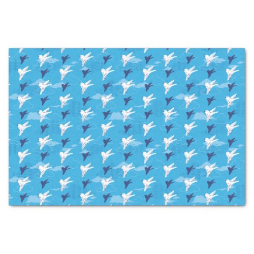White Bird Fly in the Blue Sky Pattern Tissue Paper