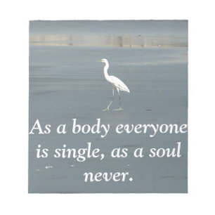 White Bird on Gray Sand Beach Art Print Notepad