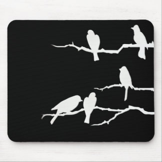 White Bird Silhouette Mousepad