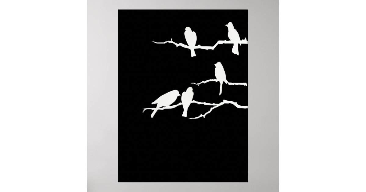 White Bird Silhouette Poster | Zazzle