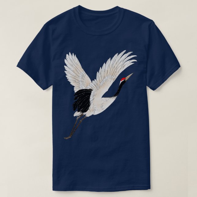 White Bird Watching Snow Crane Bird Photographer  T-Shirt (Design Front)