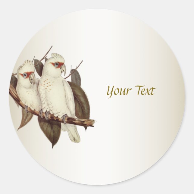 White Birds Classic Round Sticker (Front)