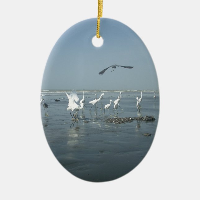 White birds featehres hakuna matata.JPG Ceramic Ornament (Front)