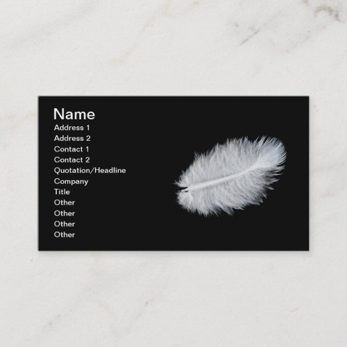 White bird's feather business card template