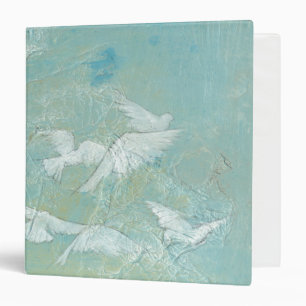 White Birds Flying Through Blue Sky Binder