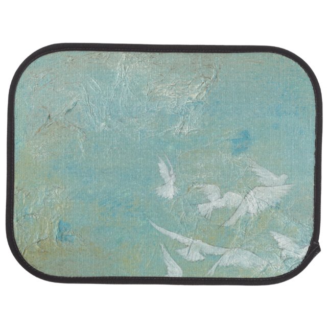 White Birds Flying Through Blue Sky Car Mat (Rear)