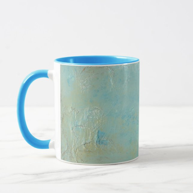 White Birds Flying Through Blue Sky Mug (Left)