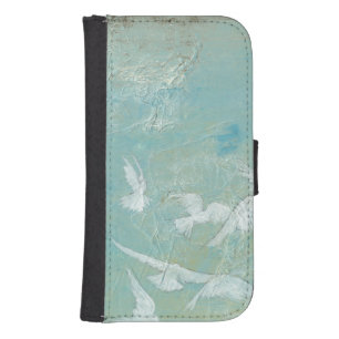 White Birds Flying Through Blue Sky Wallet Phone Case For Samsung Galaxy S4
