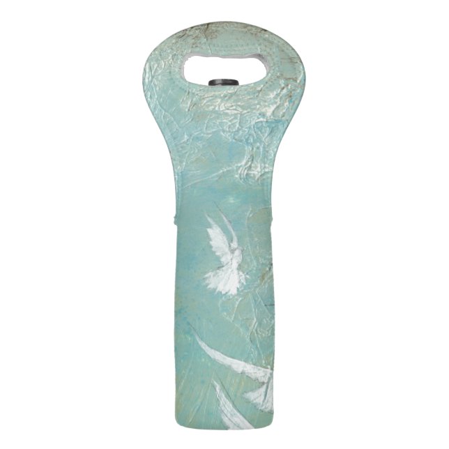 White Birds Flying Through Blue Sky Wine Bag (Back)