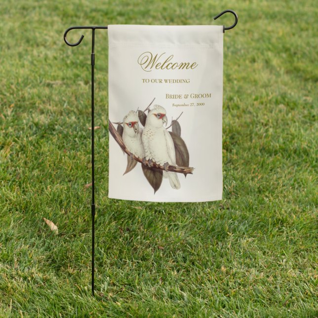 White Birds Garden Flag (In SItu)