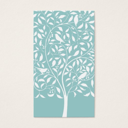 Customizable White birds in Tree Business Card Templates