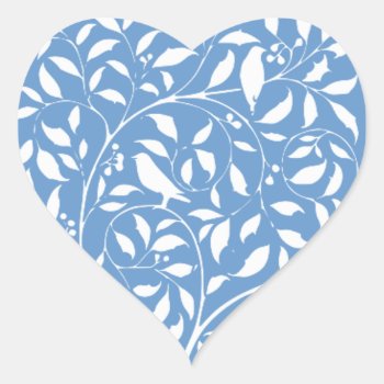 White Birds In Tree Heart Sticker by Cardgallery at Zazzle