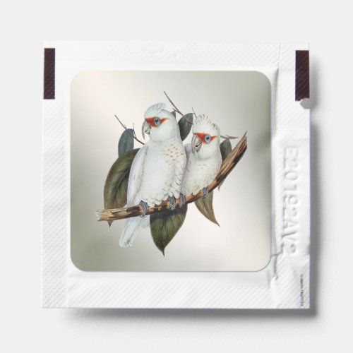 White Birds Long_billed Cockatoo Green Leaves Hand Sanitizer Packet