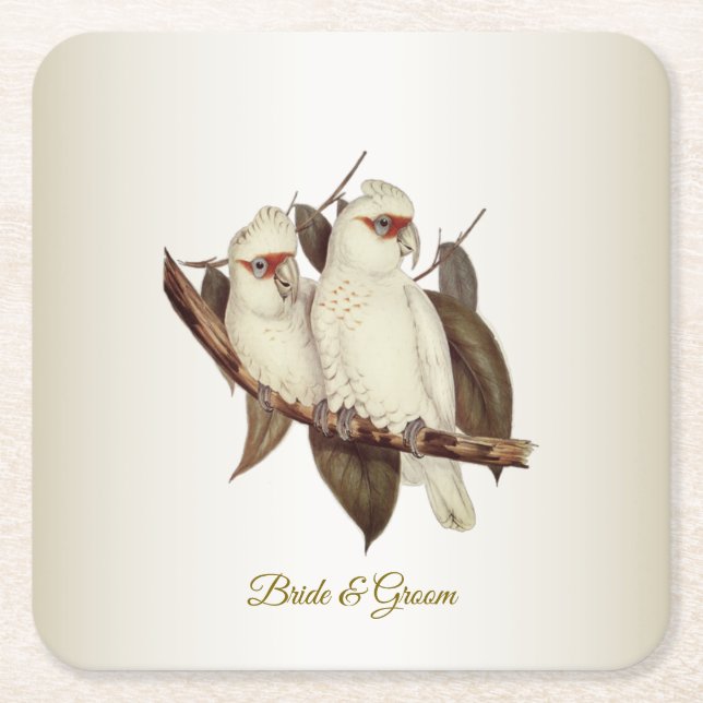 White Birds Paper Coaster (Front)