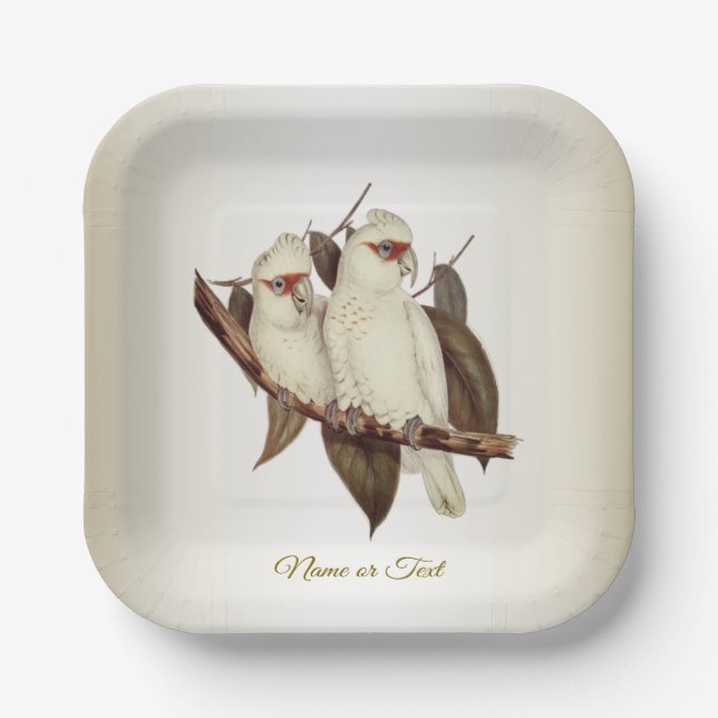 White Birds Paper Plate (Front)