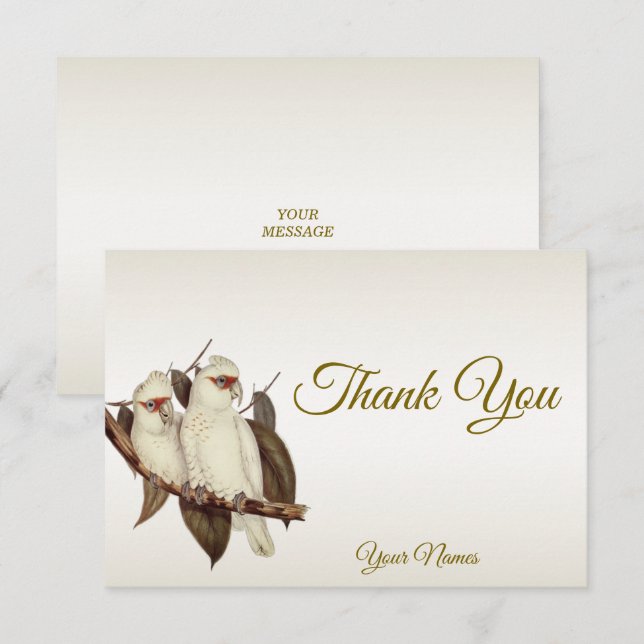 White Birds Thank You Card (Front/Back)