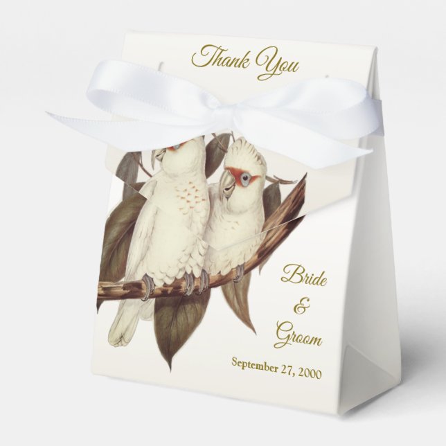 White Birds Wedding Favor Box (Front Side)