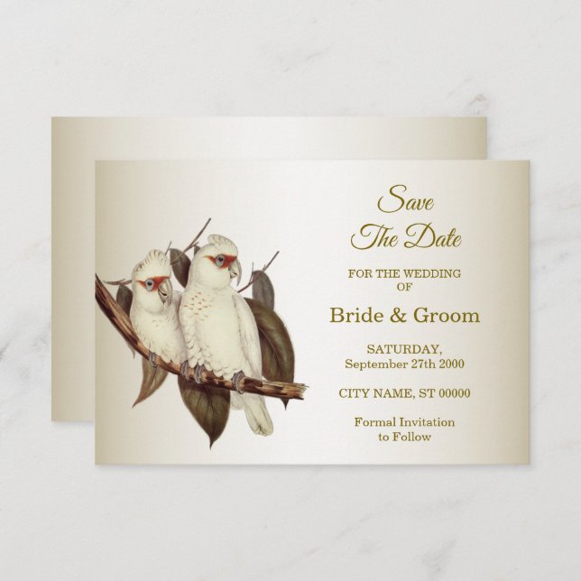 White Birds Wedding Save The Date (Front/Back)