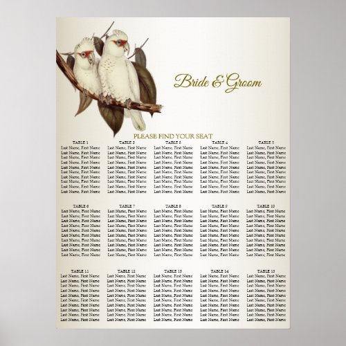 White Birds Wedding Seating Chart