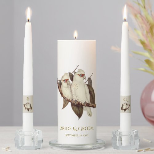 White Birds Wedding Unity Candle Set