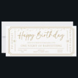 White Birthday Babysitting Gift Voucher Card<br><div class="desc">This birthday gift voucher design is the perfect way to give a gift of money or an experience. The "happy birthday" heading is an image that cannot be edited. All of the other text is fully editable. For more advanced customization of this design, simply select the "Customize It" button above....</div>