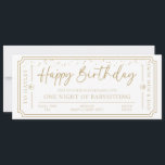 White Birthday Babysitting Gift Voucher Card<br><div class="desc">This birthday gift voucher design is the perfect way to give a gift of money or an experience. The "happy birthday" heading is an image that cannot be edited. All of the other text is fully editable. For more advanced customization of this design, simply select the "Customize It" button above....</div>