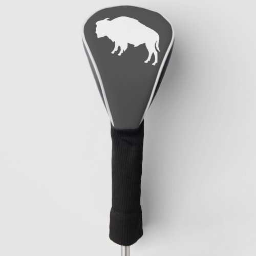 White Bison Silhouette Wild Animal Golf Head Cover