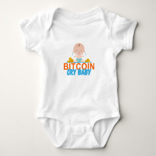 White Bitcoin Cry Baby One-Piece Baby Bodysuit