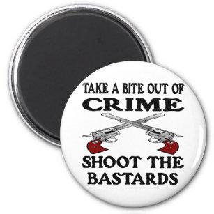 White Bite Out Crime Bastards Magnet