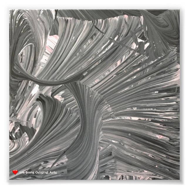 White Black 3 D Abstract Photo Print (Front)