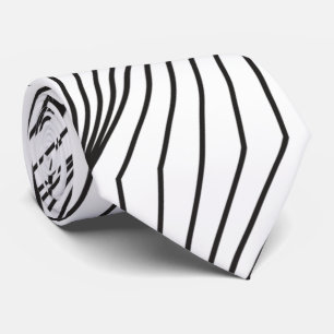White & Black Abstract Neck Tie