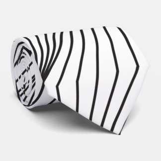 White & Black Abstract Neck Tie