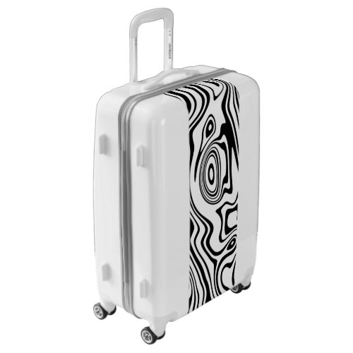 White Black Abstract Waves Luggage Modern Design