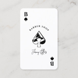 White black Ace of spades barber shop Business Card