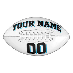 WHITE BLACK AND BLUE Custom Football