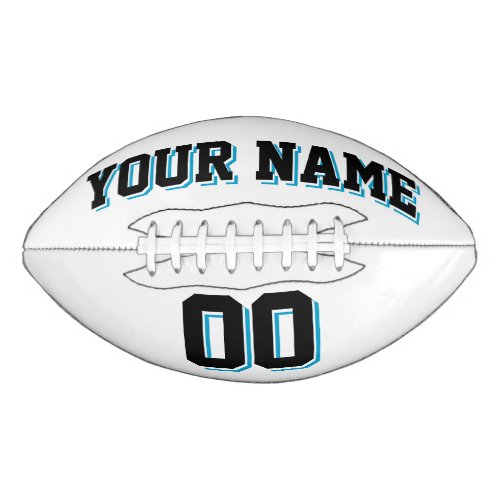 WHITE BLACK AND BLUE Custom Football