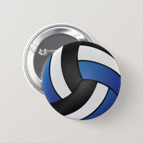 White Black and Dark Blue Volleyball Button