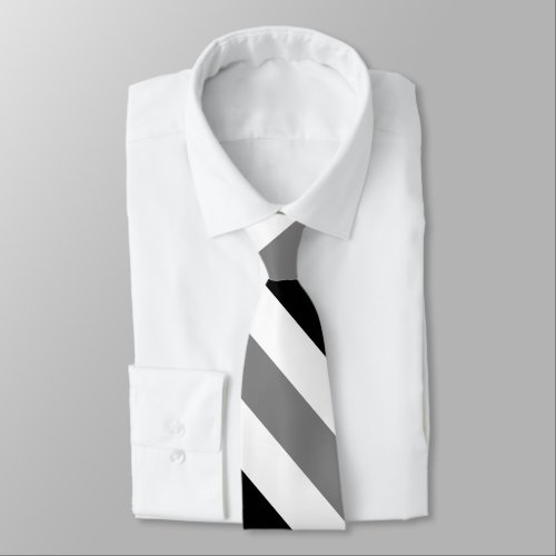 White Black and Gray University Stripe Tie