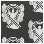 White &amp; Black Awareness Ribbon Custom Material Fabric