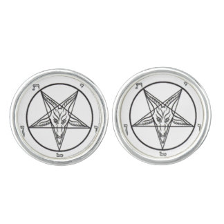 White/Black Baphomet Cufflinks