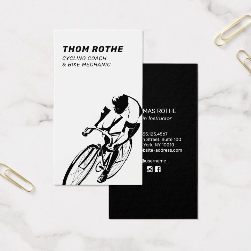 White Black Bike Cycling Coach   Spin Instructor