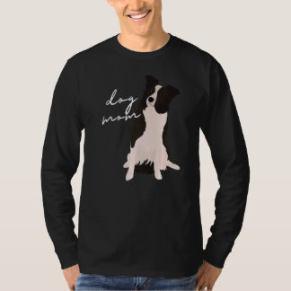 White & Black Border Collie Dog Mom Dog Mom Woman T-Shirt