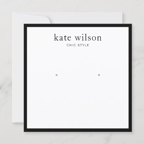 White Black Border Jewelry Earring Display Invitation