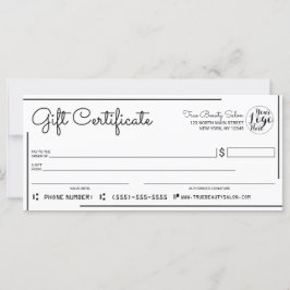 White Black Border Logo Check Gift Certificate