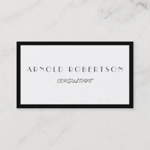 White Black Border Professional Business Card