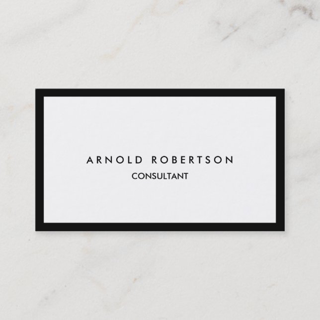 White Black Border Professional Business Card (Front)