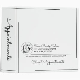 White Black Border Script Logo Appointments 3 Ring Binder
